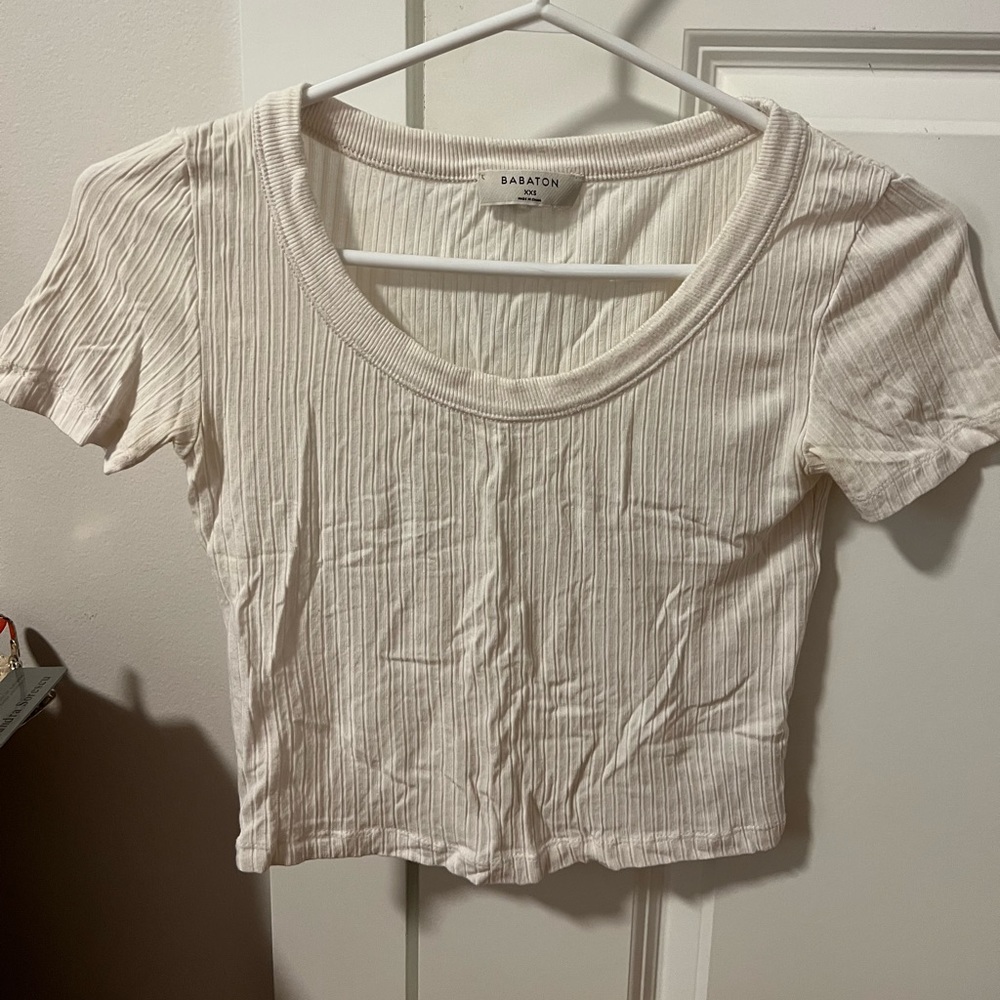 Babaton Cropped Ribbed Short Sleeve Too
